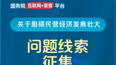 叉女人小逼逼影院视频国务院“互联网+督查”平台公开征集阻碍民营经济发展壮大问题线索